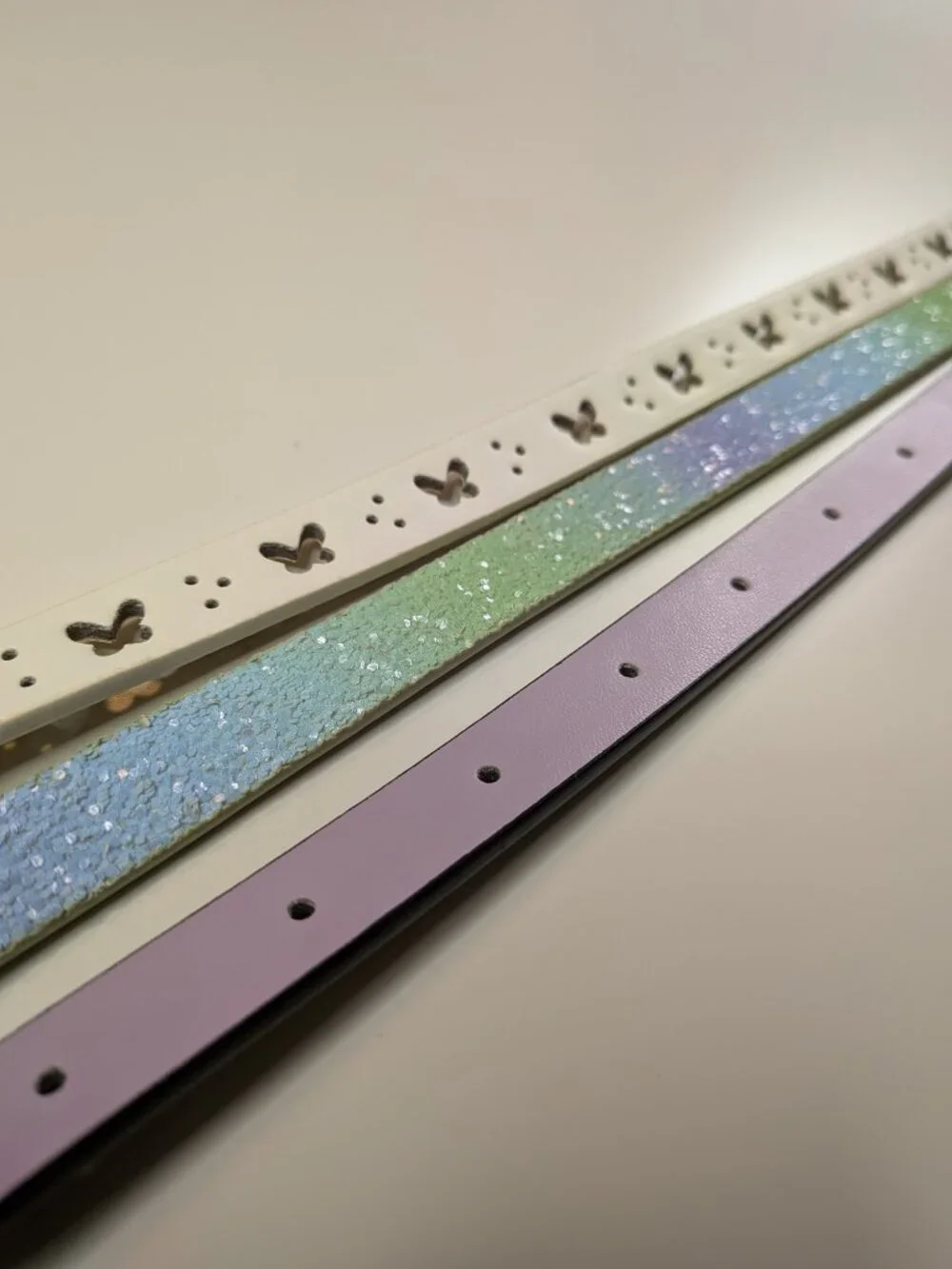 Target Girls Belt Lot Butterfly Glitter Pastel Fashion Belts 3 Pc Youth